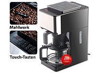 Rosenstein & Söhne Vollautomatische Filter-Kaffeemaschine, Kegelmahlwerk, Touch-Bedienung; Wasserfilter Wasserfilter Wasserfilter 